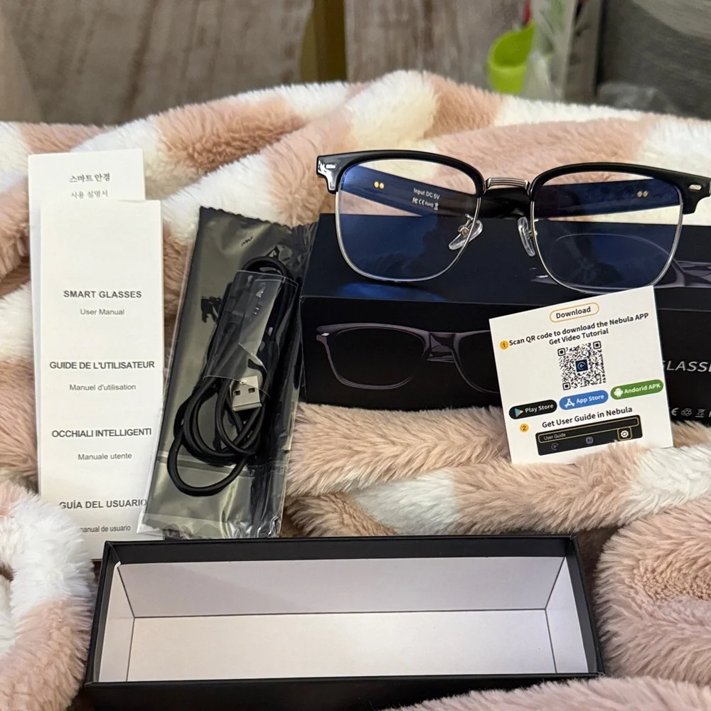 Black and Silver Smart Glasses